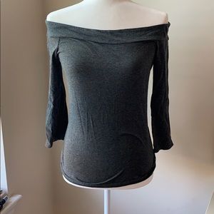 Gray Off the Shoulder Top